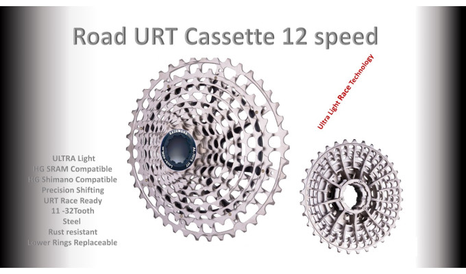 12s 11-32t Cassette Cluster Silver URT (Ultralight Race Technology) - HG