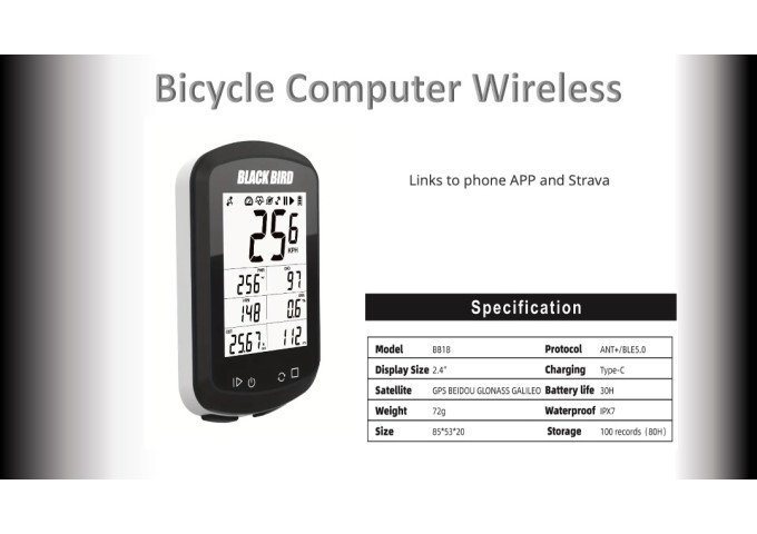 BICYCLE COMPUTER GPS - Power-Cadence etc