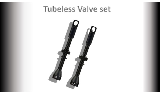 TUBELESS Valve Pack (2 brass valves, 2 valve cores) 60mm